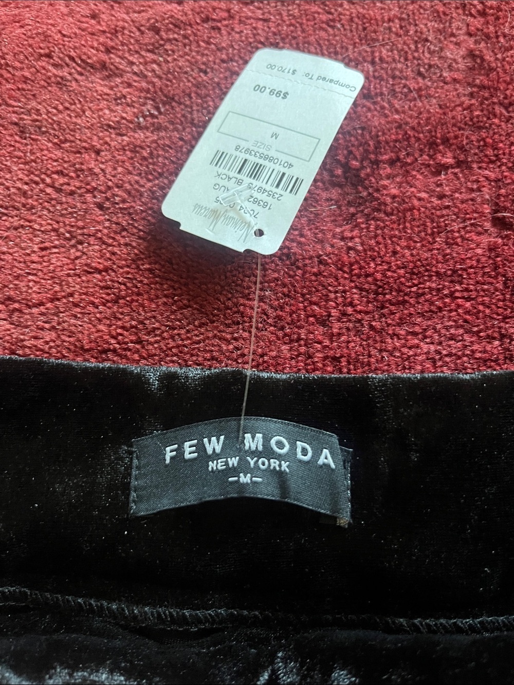Few Moda Mini Black Velvet A-Line Skirt - Picture 3 of 7
